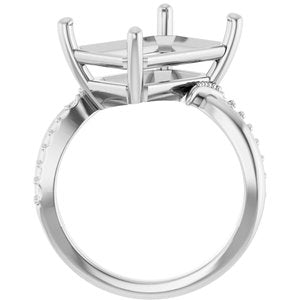 Continuum Sterling Silver 14x10 mm Emerald Ring Mounting – image 4