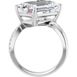 Platinum 14x10 mm Emerald Ring Mounting – image 3