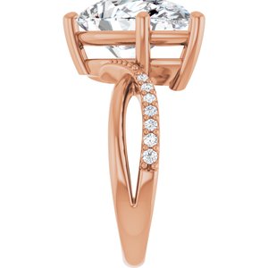 10K Rose Gold 15x10 mm Pear Ring Mounting – image 7