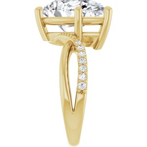 18K Yellow Gold 15x10 mm Pear Ring Mounting – image 7