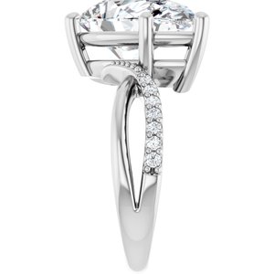 Platinum 15x10 mm Pear Ring Mounting – image 7