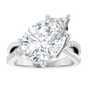 Sterling Silver 15x10 mm Pear Ring Mounting – image 5