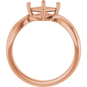 10K Rose Gold 5.5x5.5 mm Square Ring Mounting – image 4