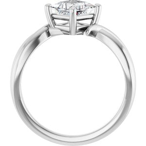 14K X1 White Gold 5.5x5.5 mm Square Ring Mounting – image 3