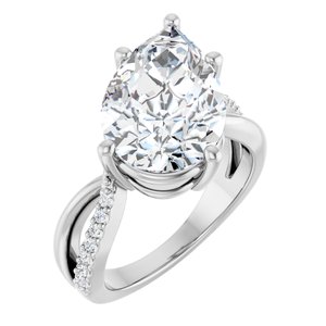 Platinum 15x10 mm Pear Ring Mounting