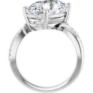 18K White Gold 15x10 mm Pear Ring Mounting – image 3