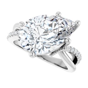 Continuum Sterling Silver 15x10 mm Pear Ring Mounting – image 8