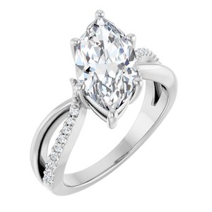 Sterling Silver 14x7 mm Marquise Ring Mounting