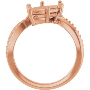18K Rose Gold 14x7 mm Marquise Ring Mounting – image 4