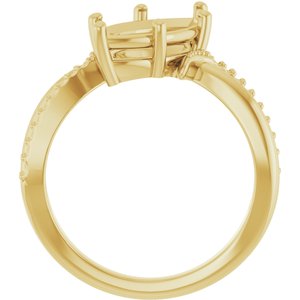 18K Yellow Gold 14x7 mm Marquise Ring Mounting – image 4