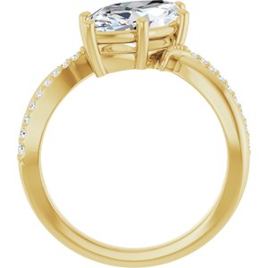 18K Yellow Gold 14x7 mm Marquise Ring Mounting – image 3