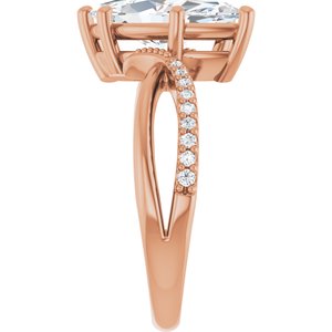 10K Rose Gold 14x7 mm Marquise Ring Mounting – image 7