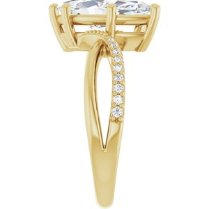 18K Yellow Gold 14x7 mm Marquise Ring Mounting – image 7