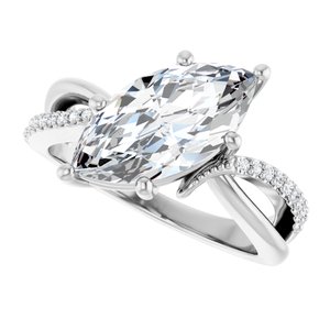 Platinum 14x7 mm Marquise Ring Mounting – image 8