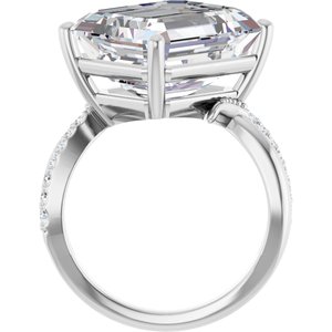 Platinum 14x12 mm Emerald Ring Mounting – image 3