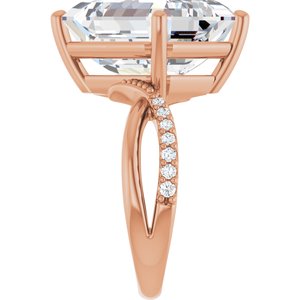 18K Rose Gold 14x12 mm Emerald Ring Mounting – image 7