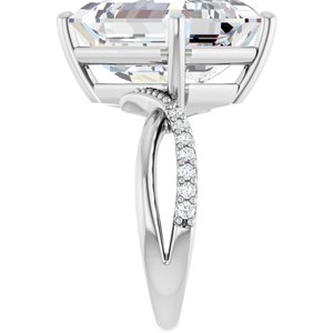 Sterling Silver 14x12 mm Emerald Ring Mounting – image 7