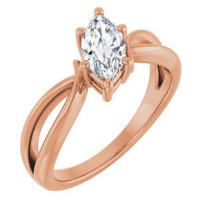 10K Rose Gold 9x4.5 mm Marquise Ring Mounting