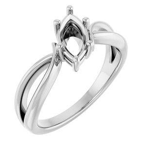 Sterling Silver 9x4.5 mm Marquise Ring Mounting – image 2