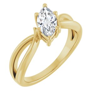 10K Yellow Gold 9x4.5 mm Marquise Ring Mounting