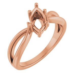 10K Rose Gold 9x4.5 mm Marquise Ring Mounting – image 2