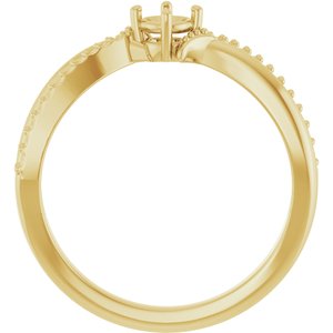 10K Yellow Gold 3.75 mm Round Ring Mounting – image 4