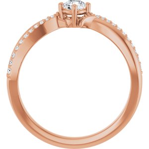 14K Rose Gold 3.75 mm Round Ring Mounting – image 3