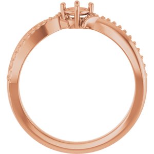 14K Rose Gold 3.75 mm Round Ring Mounting – image 4