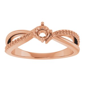 10K Rose Gold 3.75 mm Round Ring Mounting – image 6
