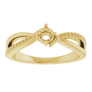 10K Yellow Gold 3.75 mm Round Ring Mounting – image 6