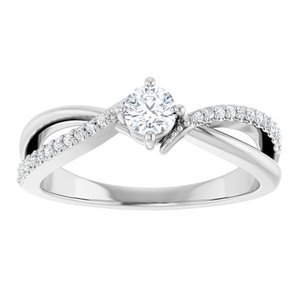 10K White Gold 3.75 mm Round Ring Mounting – image 5