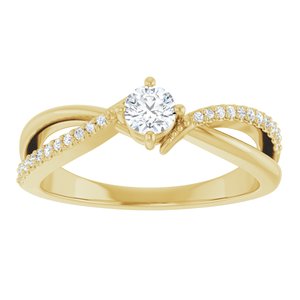 14K Yellow Gold 3.75 mm Round Ring Mounting – image 5