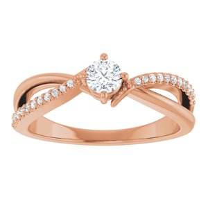 10K Rose Gold 3.75 mm Round Ring Mounting – image 5
