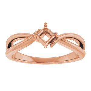 18K Rose Gold 3.25x3.25 mm Square Ring Mounting – image 6