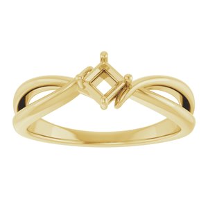 18K Yellow Gold 3.25x3.25 mm Square Ring Mounting – image 6