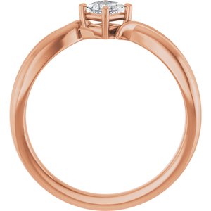 18K Rose Gold 3.25x3.25 mm Square Ring Mounting – image 3