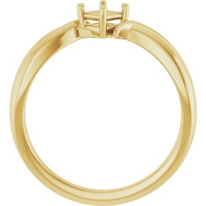 18K Yellow Gold 3.25x3.25 mm Square Ring Mounting – image 4