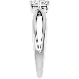 18K White Gold 3.25x3.25 mm Square Ring Mounting – image 7
