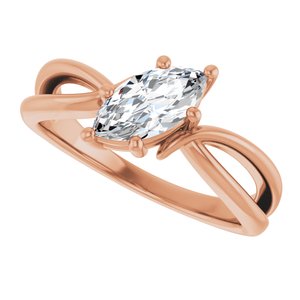 10K Rose Gold 9x4.5 mm Marquise Ring Mounting – image 8