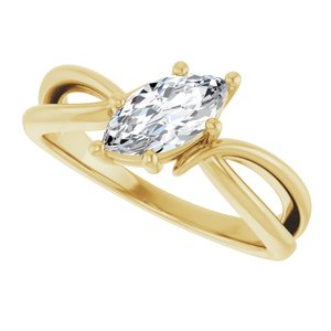 10K Yellow Gold 9x4.5 mm Marquise Ring Mounting – image 8
