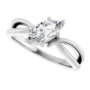 18K White Gold 9x4.5 mm Marquise Ring Mounting – image 8
