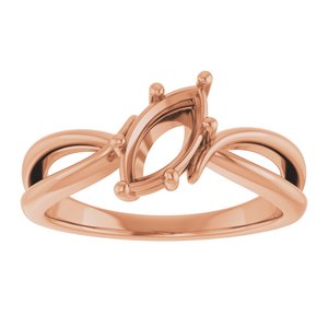 10K Rose Gold 9x4.5 mm Marquise Ring Mounting – image 6