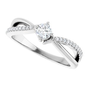 14K White Gold 3.75 mm Round Ring Mounting – image 8