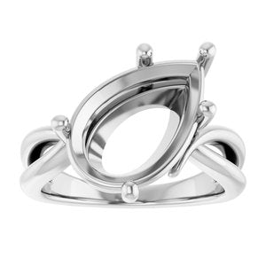 14K White Gold 15x10 mm Pear Ring Mounting – image 6