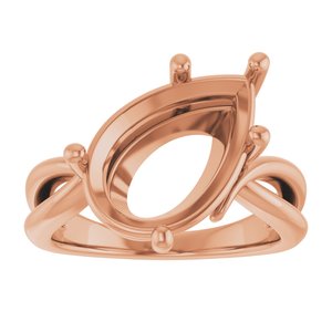 14K Rose Gold 15x10 mm Pear Ring Mounting – image 6