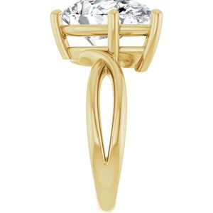 14K Yellow Gold 15x10 mm Pear Ring Mounting – image 7