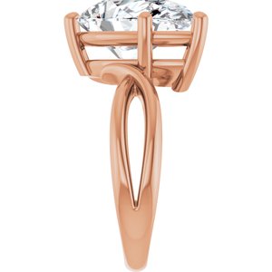 18K Rose Gold 15x10 mm Pear Ring Mounting – image 7