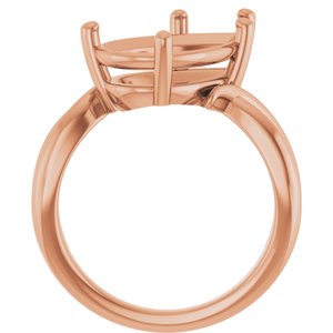 10K Rose Gold 15x10 mm Pear Ring Mounting – image 4
