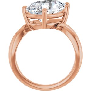 14K Rose Gold 15x10 mm Pear Ring Mounting – image 3