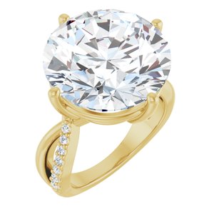 10K Yellow Gold 16 mm Round Ring Mounting